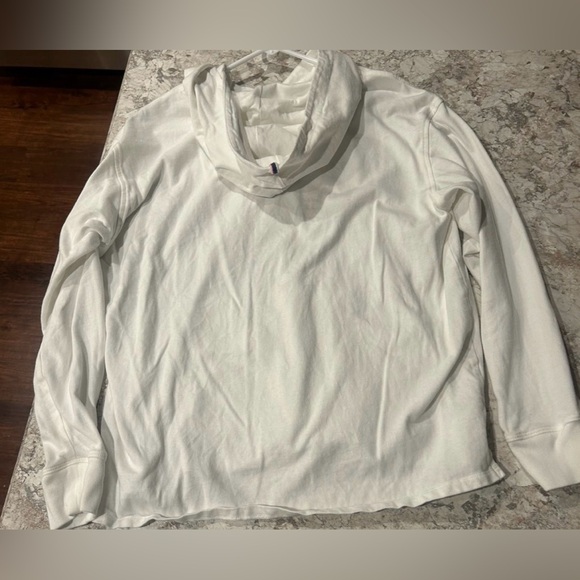 Champion Women's Long Sleeve pullover Hoodie Tshirt Large White Kangaroo Pocket - Picture 8 of 9